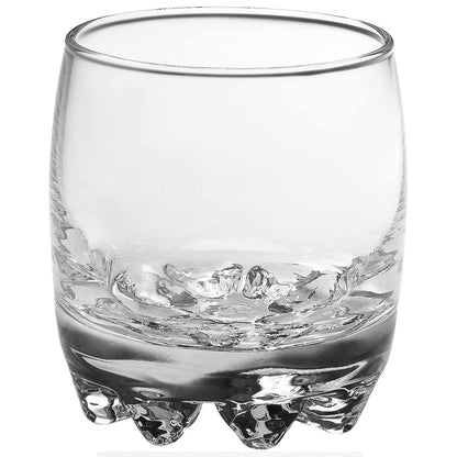 Trilogy | Pack de 6 Vasos Old Fashioned de Vidrio Italiano, Para Agua y Cocteles, Colección Galattico, Base Antideslizante, Transparente, de 300 mililitros