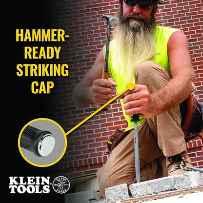Klein Tools 32753SD SDS Desarmador de demolición, puntas de cincel plano y de bala, uso con rotomartillo y barras de palanca de mano, 3 piezas