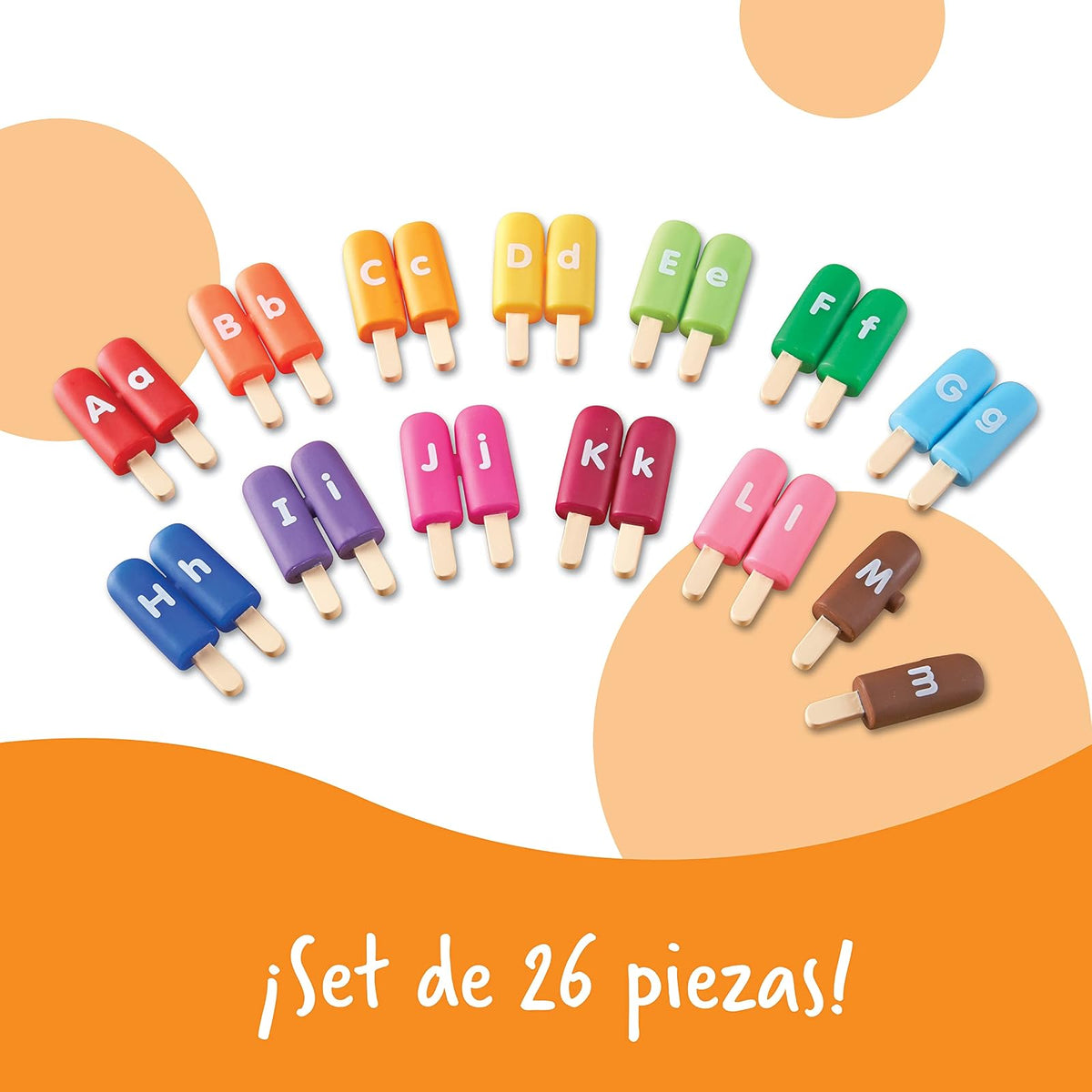 Learning Resources Smart Snacks Alpha Pops -26 Piezas, Edades 2+ Juguetes de Desarrollo Temprano, Abecedario para Niños, Comida de Juguete para Niños