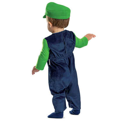 Disfraz de Luigi para bebé, disfraz oficial de Nintendo Super Mario Luigi con sombrero para bebés, tamaño (12-18 meses)