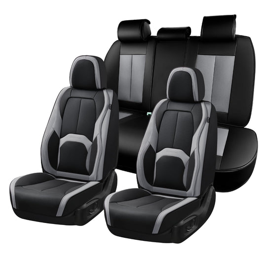 Coverado Fundas de Asiento de Automóvil, Juego Completo de Fundas de Asiento de Automóvil, Impermeable, con Soporte Lumbar, Fundas de Asiento de automóvil, Ajuste Universal para la mayoría de Automóviles, SUV