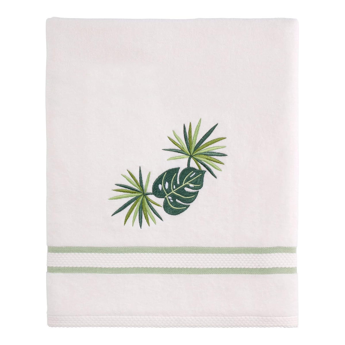 Avanti Linens - Juego de Toallas de 3 Piezas, Toallas de algodón Suaves y absorbentes (Viva Palm Collection), Color Blanco