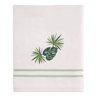 Avanti Linens - Juego de Toallas de 3 Piezas, Toallas de algodón Suaves y absorbentes (Viva Palm Collection), Color Blanco