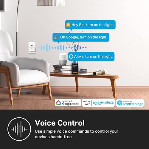 Kasa Smart Plug, compatible con materia, monitoreo de energía, diseño compacto, 15 A/1800 W Max, configuración súper fácil, funciona con Apple Home, Alexa y Google Home, certificado UL, 2.4 G Wi-Fi