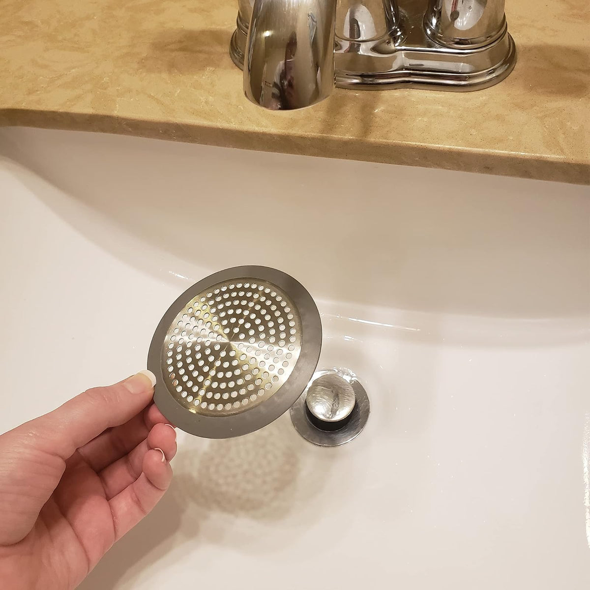 Danco 11040P - Colector de Pelo para Fregadero de baño, Protector de Drenaje de Tina, colador de Fregadero y Tina, Paquete de 2
