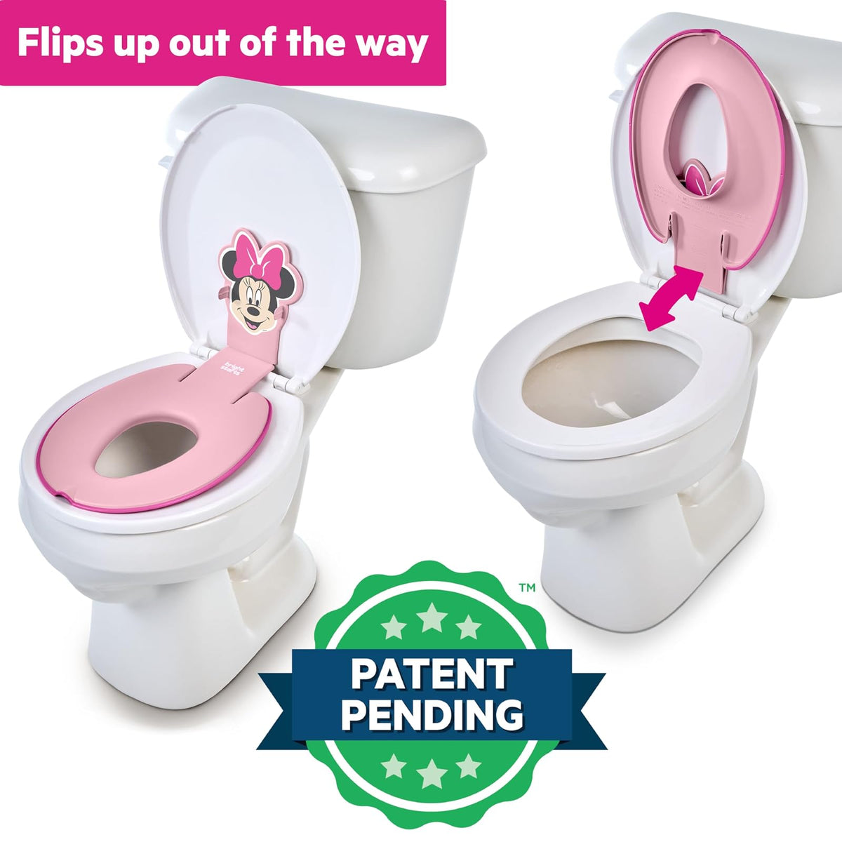 Bright Starts Asiento de Baño-Inodoro de Minnie Mouse para Bebé, Rosa, a partir de 18 meses