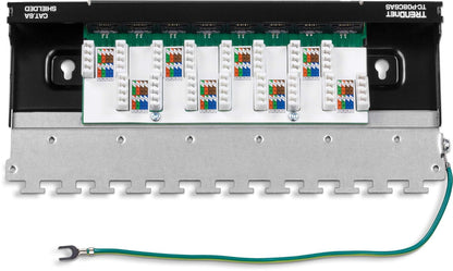TRENDnet - Panel de conexión blindado Cat6A de 8 puertos, listo para montaje en pared, listo para 10G, Cat5e, Cat6, Cat6A, carcasa de metal, etiquetado codificado por colores para cableado T568A y
