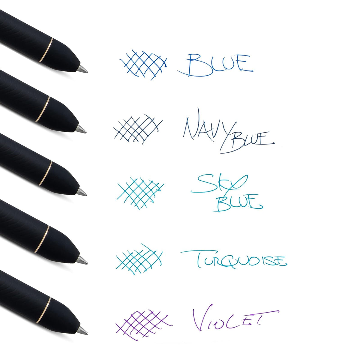 Pentel EnerGel Kuro Shades of the Ocean, bolígrafo retráctil de gel líquido, varios colores de tinta, paquete de 5 (BL437OCNPF5)