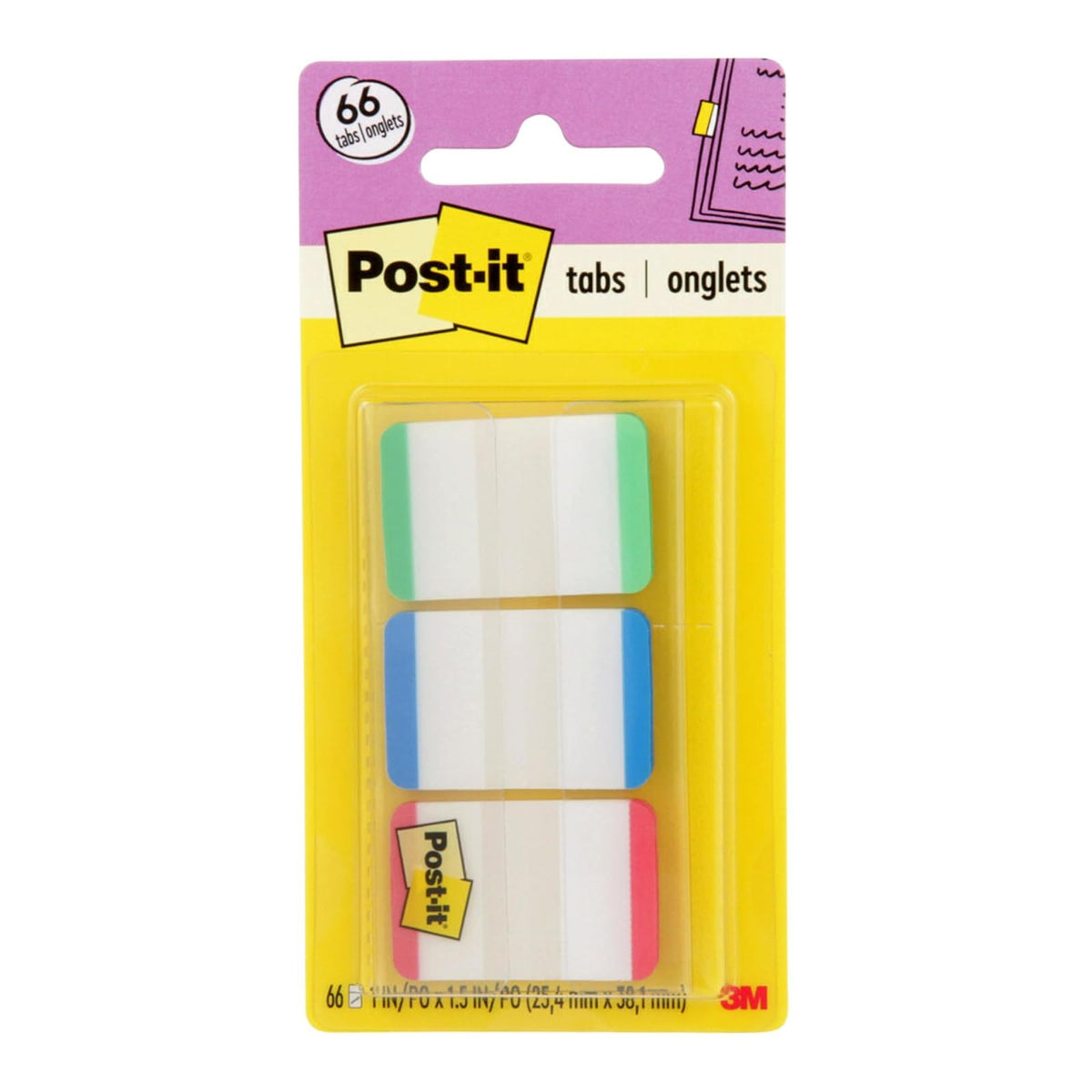 POST-IT 3M Adhesivas Reposicionables Colores Varios 66 hojas | Para resaltar información, Marca páginas, Adhesión firme, Sin residuos, Tamaño 2.5 cm x 3.8cm, 3 Pads
