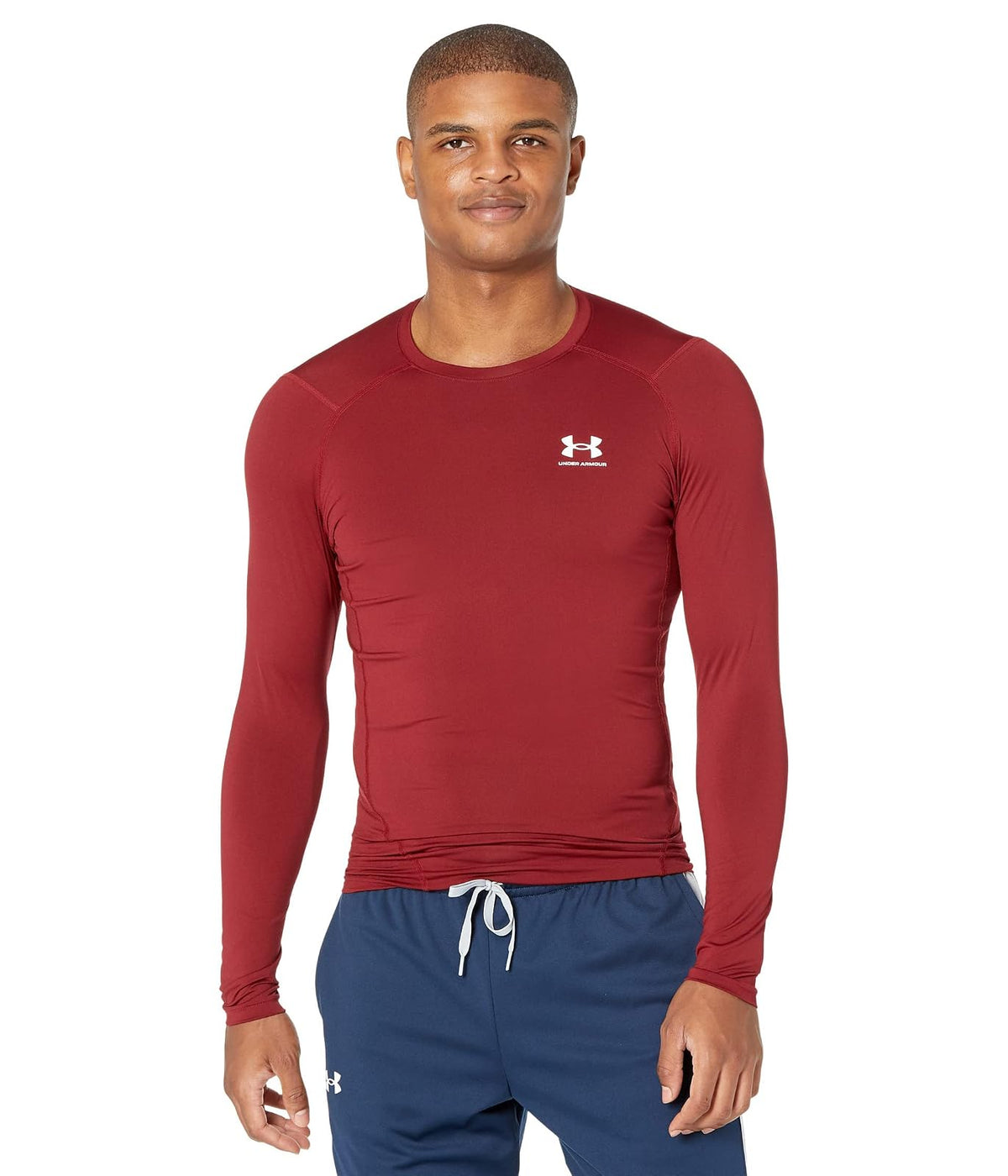 Under Armour HeatGear Playera de Compresión Manga Larga Hombre - M - Cardenal (625) - Blanco