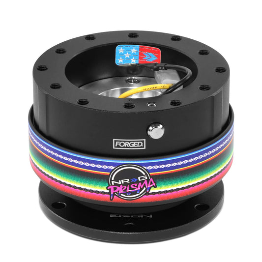 NRG Innovations NRG-SRK-200BK-MEXICALI Gen 2.0 Adaptador de Liberación Rápida para Volante, 6 Orificios, Cuerpo Negro/Anillo Mexicali
