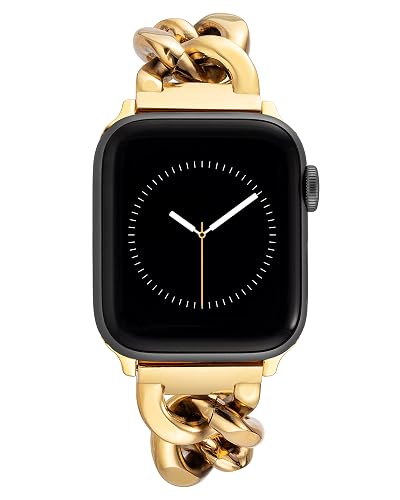 Anne Klein - Pulsera de cadena de moda para Apple Watch, segura, ajustable, correa de repuesto para Apple Watch, se adapta a la mayoría de muñecas