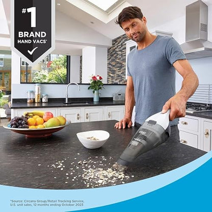 Black+Decker dustbuster QuickClean Aspiradora de Mano inalámbrica, Color Blanco (HNVC215B10)