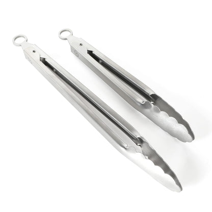 Martha Stewart Richburn - Juego de 2 pinzas (12 y 9 pulgadas), acero inoxidable