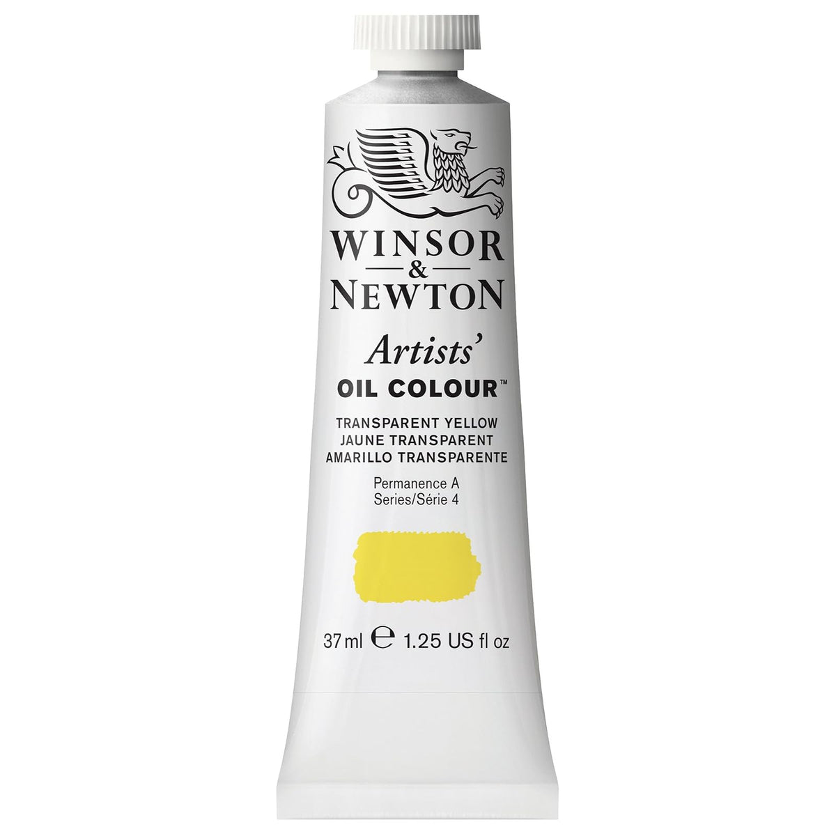 Winsor & Newton Artists' Oil Colour Pintura al Óleo Profesional, 37 ml - 37-ml Tube - Amarillo (Transparent Yellow)