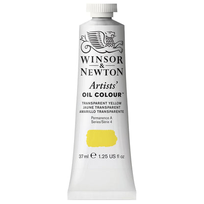 Winsor & Newton Artists' Oil Colour Pintura al Óleo Profesional, 37 ml - 37-ml Tube - Amarillo (Transparent Yellow)