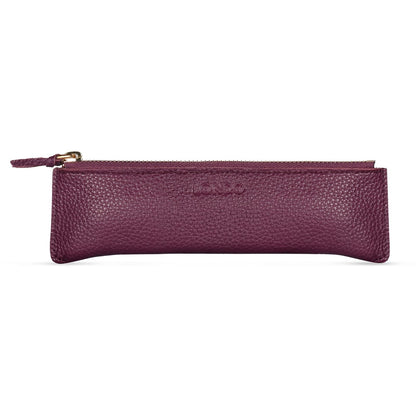 Otto Angelino Astuccio in Vera Pelle con cerniera, portapenne, borsa per cartoleria (Viola) - Púrpura