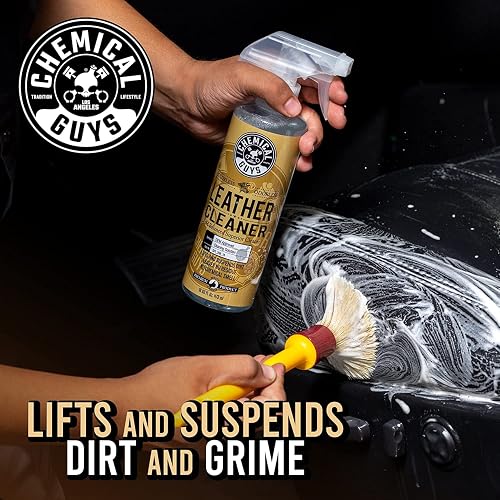 Chemical Guys Kit Limpiador y Acondicionador de Cuero + Protector de Interiores, 473 ml, 3 Productos SPI1091601