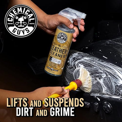 Chemical Guys Kit Limpiador y Acondicionador de Cuero + Protector de Interiores, 473 ml, 3 Productos SPI1091601