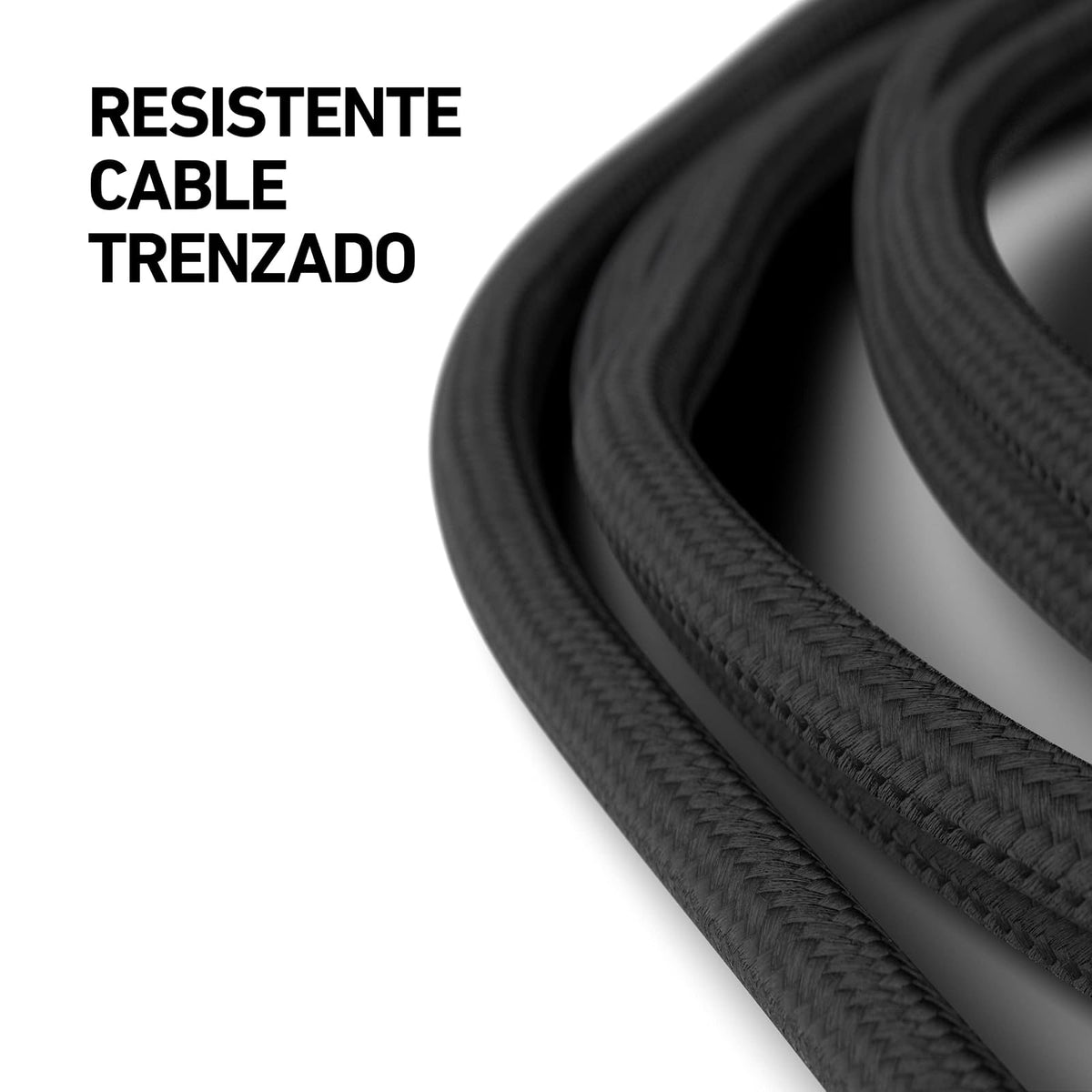 SCUF Cable USB-C Trenzado Conexión y Carga USB Tipo C de 2 Metros para Mandos de Xbox, Mandos de PS5 y Smartphones - Negro