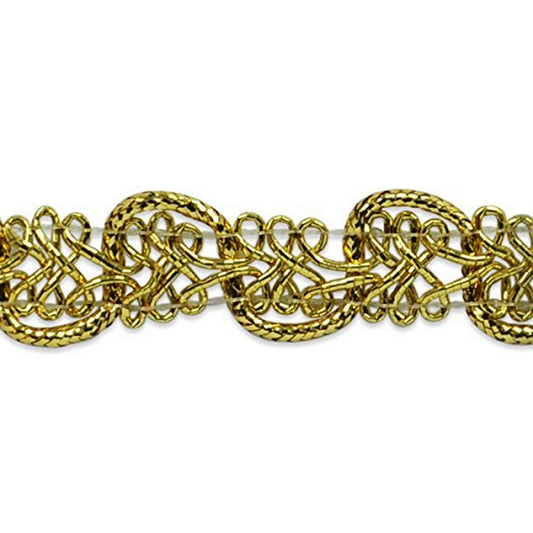 Expo International Gwen Lacey - Adornos metálicos trenzados, 20 yardas, color dorado