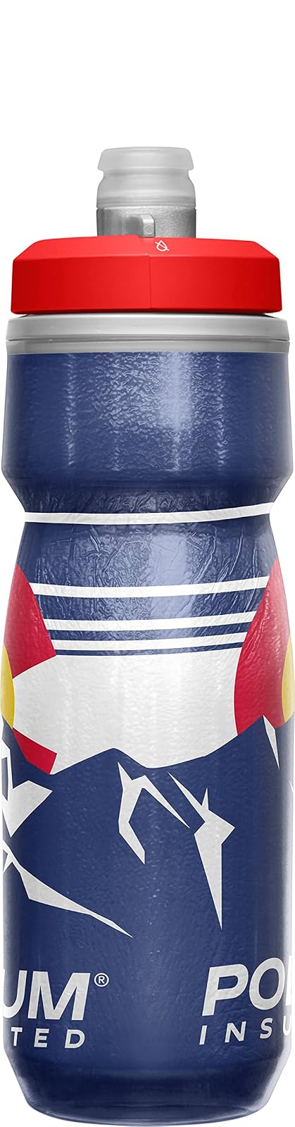 CamelBak Podium Chill Bike - Botella de agua aislada para apretar, colorado, 21 onzas