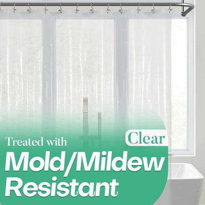 Mrs Awesome - Cortina de ducha transparente con 3 imanes, 72 x 72 pulgadas, cortina de ducha de plástico resistente para baño, ligera, impermeable, transparente