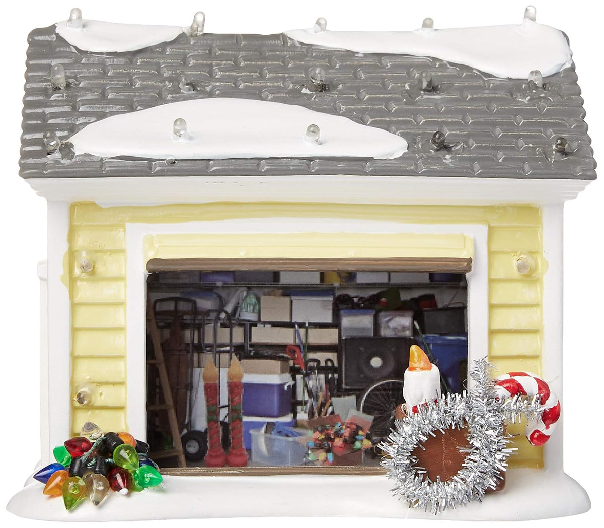 Department 56 Departamento 56 National Lampoon día Festivo de Navidad del Primo Eddie RV 4056686 Snow Village Christmas Vacation The Griswold Holiday Garage Iluminado Edificio, Multicolor