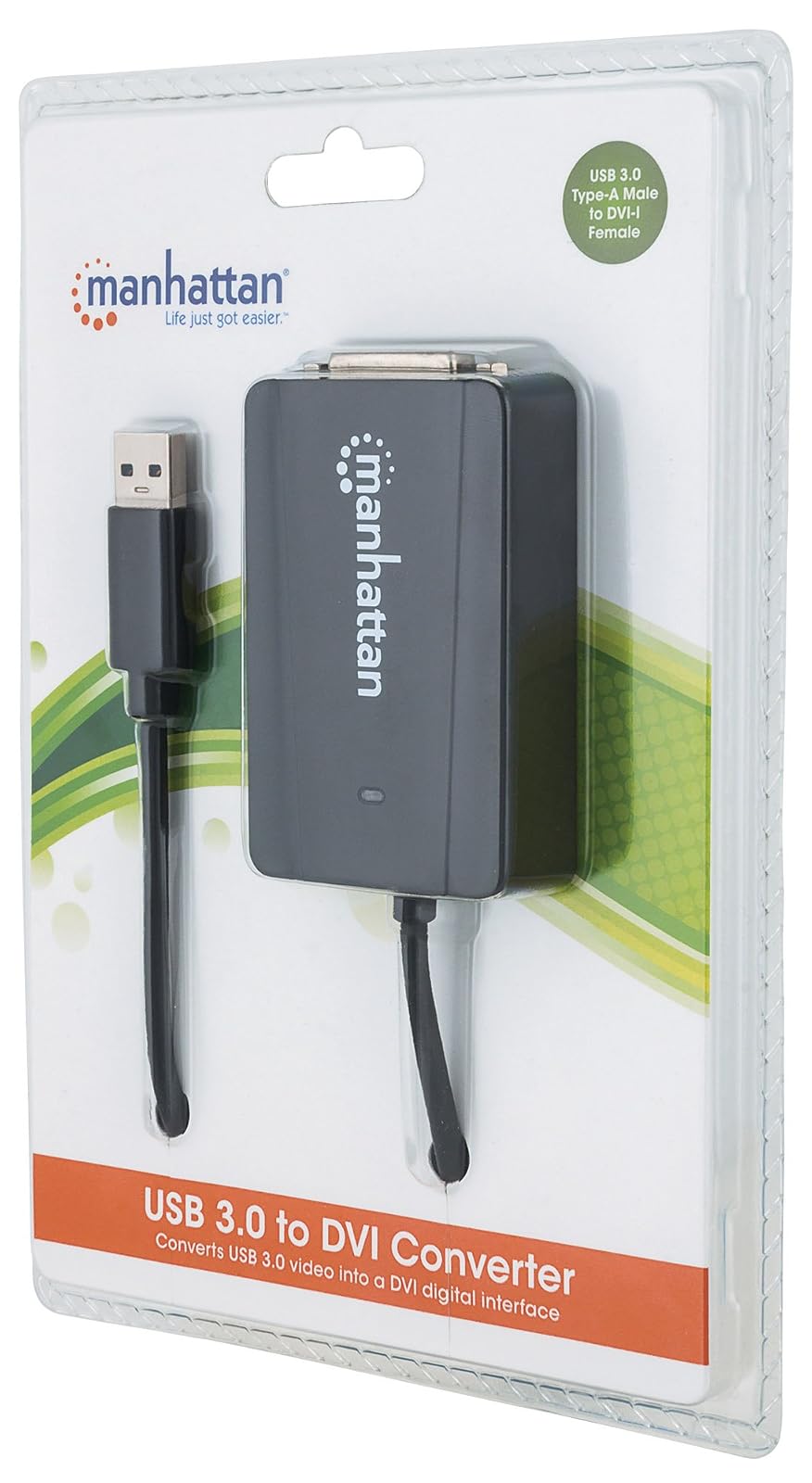 Manhattan AC-6450 Convertidor Video USB 3.0 a Dvi-I H, Negro
