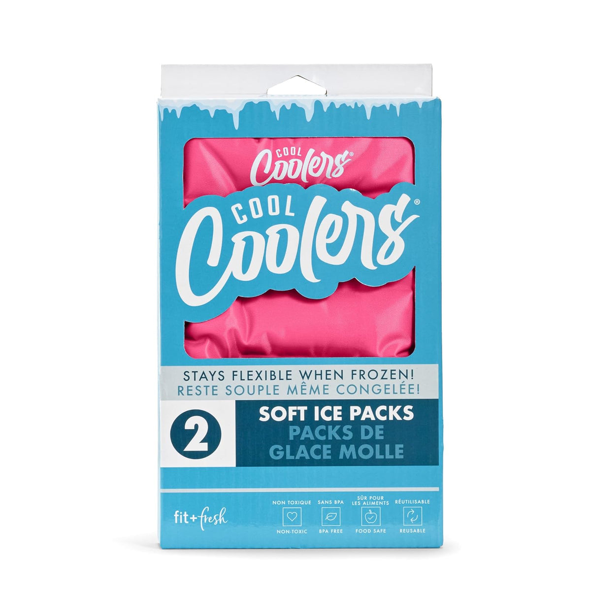 Cool Coolers 2 Pack Soft Ice Packs for Cooler, Flexible Stretch Nylon, Lunch Box Ice Packs, Ice Packs for Lunch Boxes