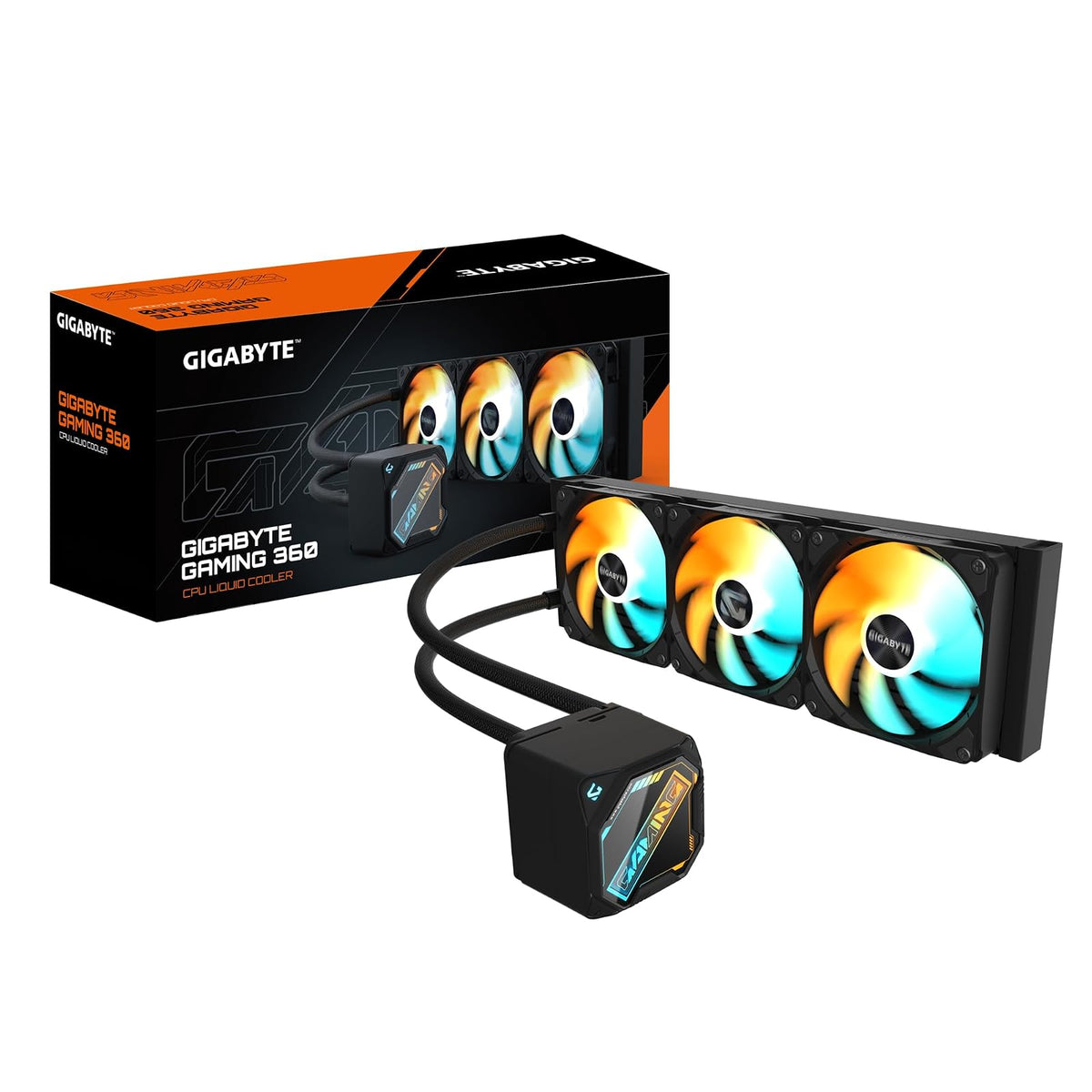 GIGABYTE Gaming 360 - Enfriador líquido para CPU (3 x 120 mm, ARGB, mecanismo de bloqueo deslizante, cadena de margarita, compatible con Intel LGA 1851 y AMD AM5) GP-GIGABYTE GME 360