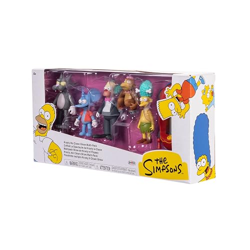 Jakks Pacific - The Simpsons Multipack de Figuras 2.5″ Krusty The Clown Show – Set Coleccionable con Personajes Icónicos para Fans y Niños 4+ Años