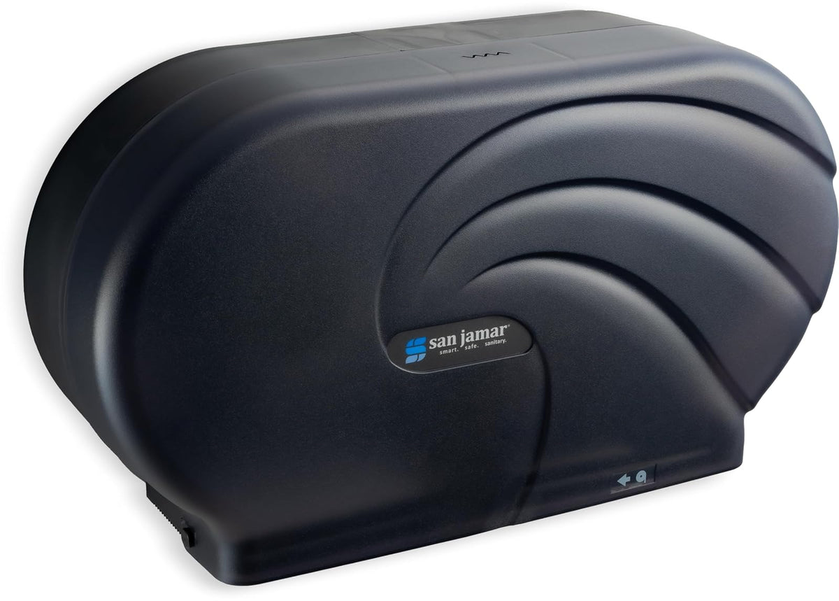 San Jamar - SJMR4090TBK R4090TBK Twin 22,86 cm JBT Dispensador de papel higiénico, negro perla
