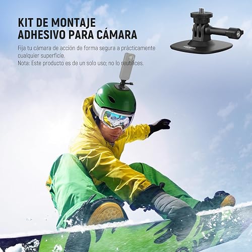 NEEWER - Soporte calcomanía Compatible con cámara de acción Insta 360 GoPro dji AKASO, Adaptador de Base Flexible para Casco de Automóvil con inclinación de 180°, para grabación de Video POV, transmisión
