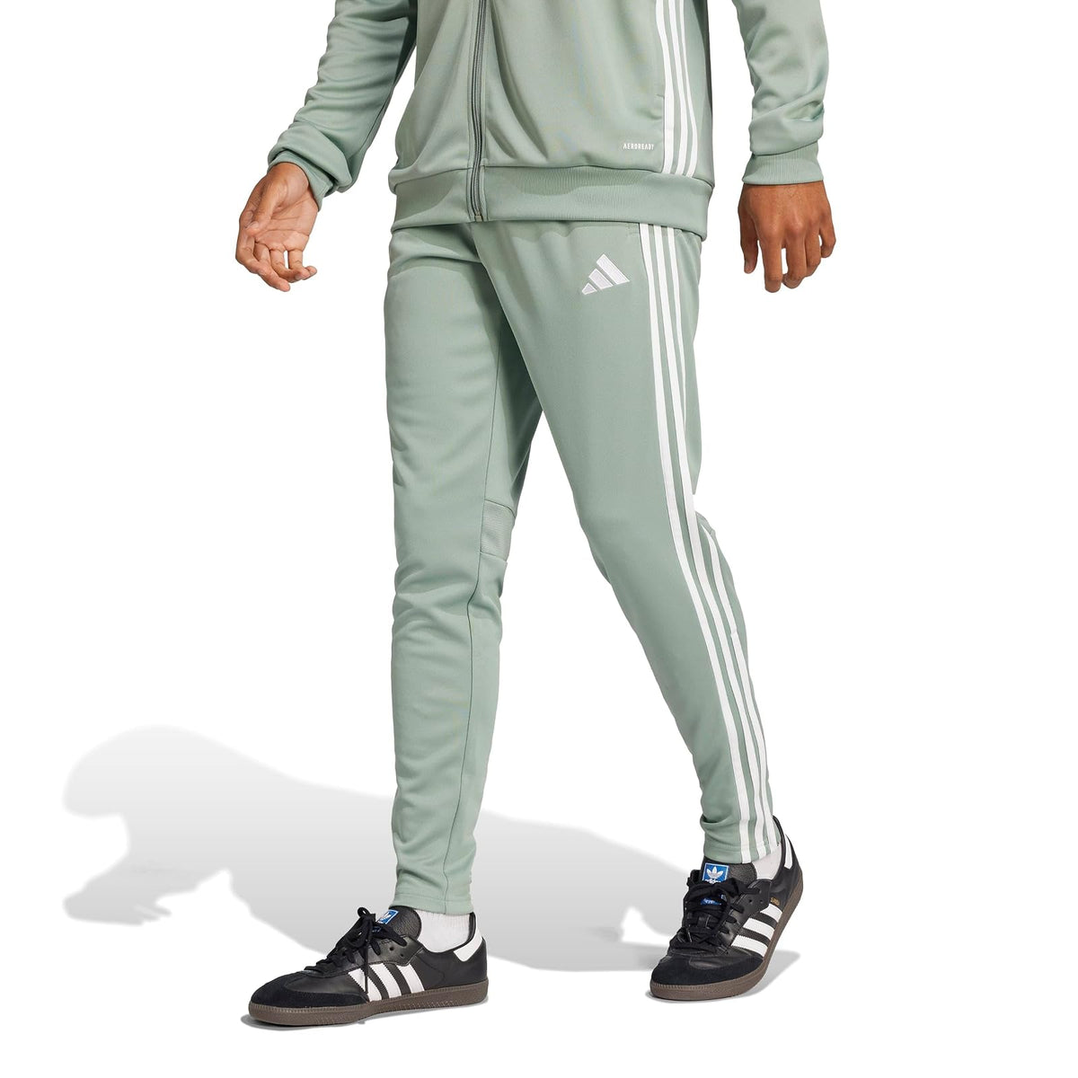 adidas Tiro 25 Essentials - Pantalones de Entrenamiento para Hombre - G - Plata Verde - Blanco