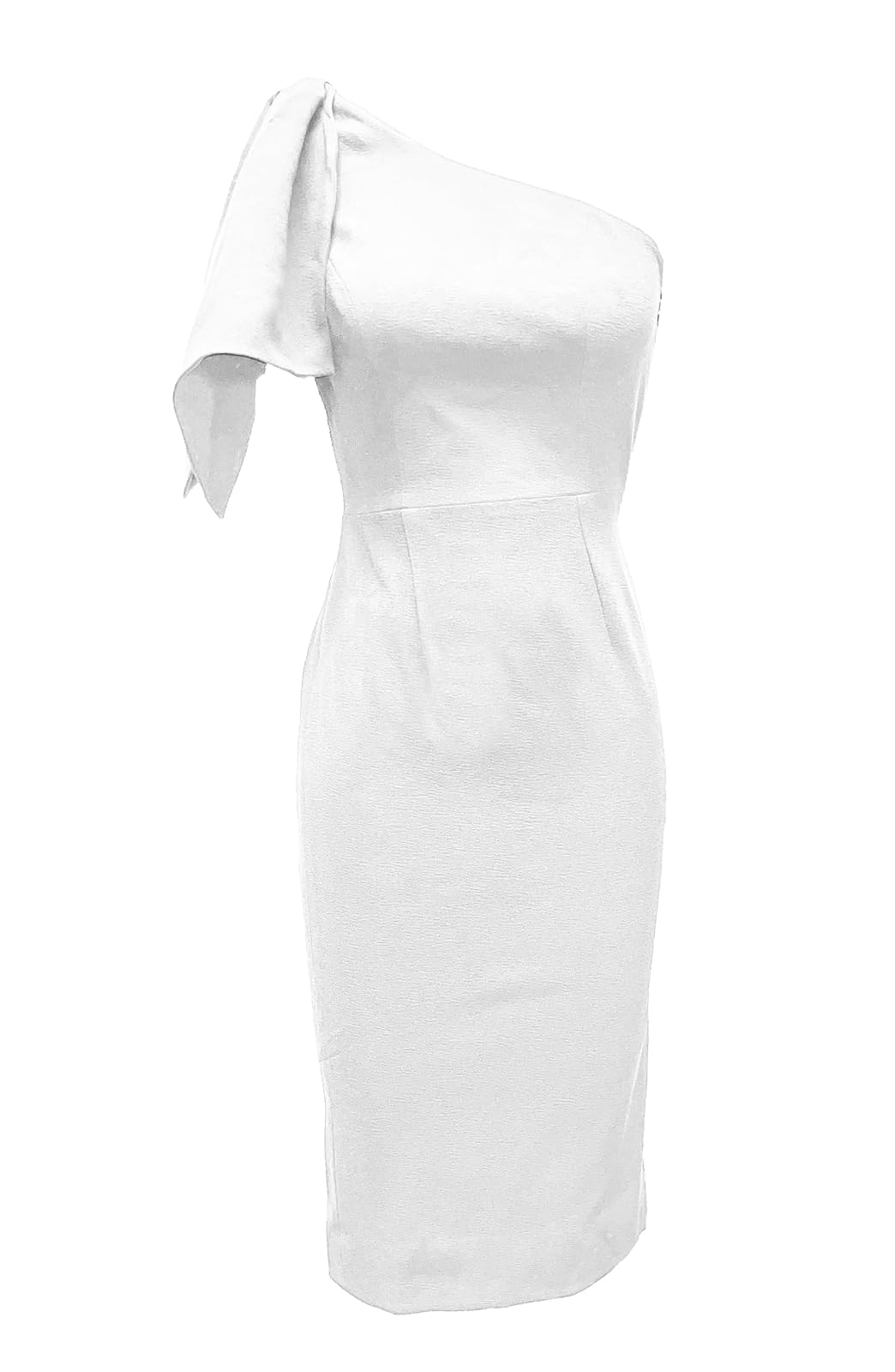 Dress the Population Vestido Midi Ajustado con Escote de Lazo asimétrico Vestido Mujer