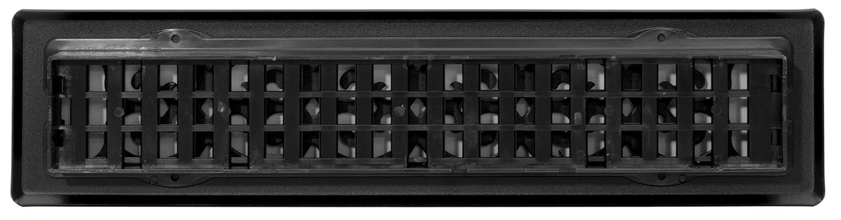 Decor Grates ST214 - Registro de piso con diseño de pergamino, 2 x 14 pulgadas, color negro texturizado