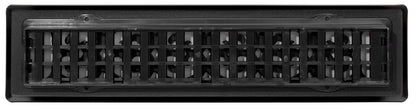 Decor Grates ST214 - Registro de piso con diseño de pergamino, 2 x 14 pulgadas, color negro texturizado