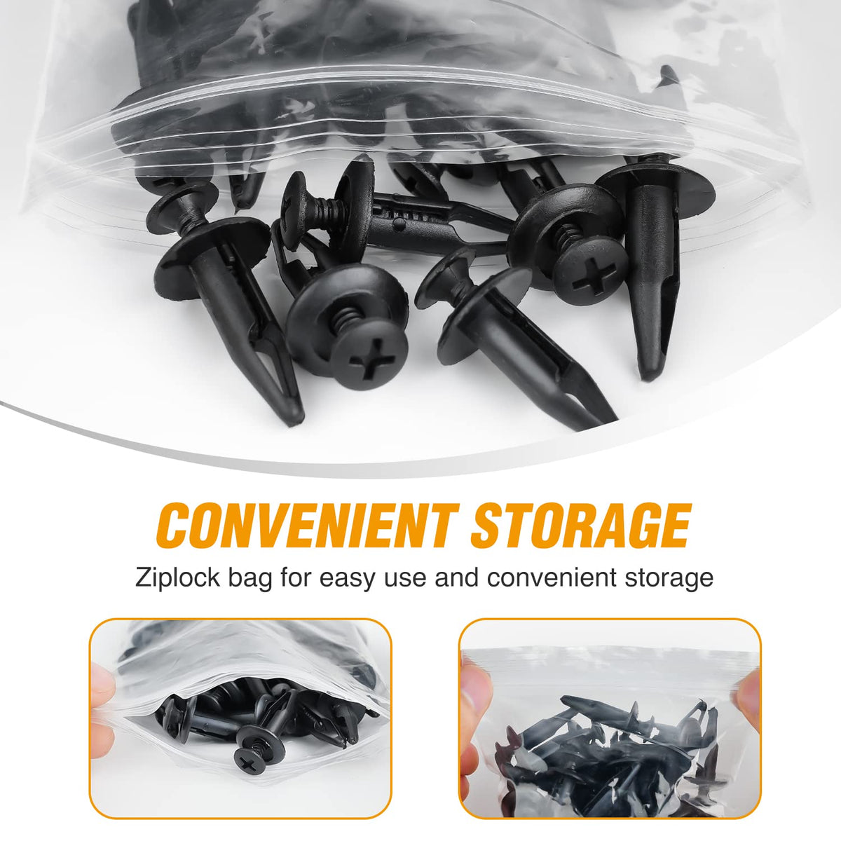GOOACC - 100 clips de remache para parachoques Yamaha Rhino 450 660 700 Grizzly 600 Cuerpo Fender Hood Panel de depósito de combustible, clip de tornillo de remache