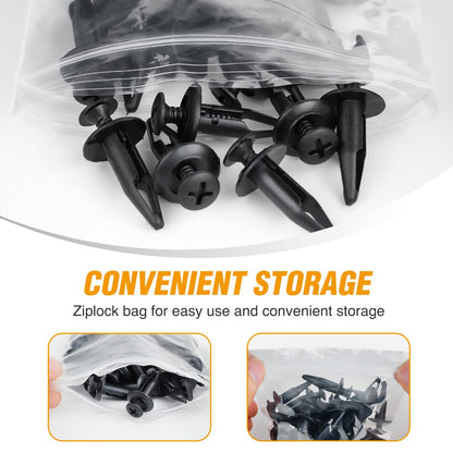 GOOACC - 100 clips de remache para parachoques Yamaha Rhino 450 660 700 Grizzly 600 Cuerpo Fender Hood Panel de depósito de combustible, clip de tornillo de remache