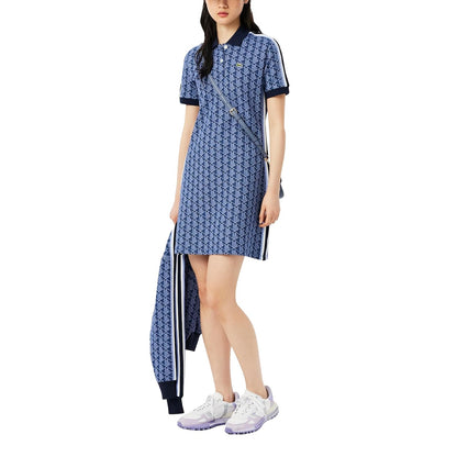 Lacoste Slim Fit Monogram Jacquard Polo Dress Vestido Polo Mujer