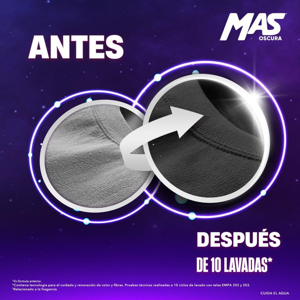MAS - Oscura Detergente Líquido, 6.64L; Colores Oscuros Intensos con Efecto Suavizante (88 Cargas) para Ropa de Color Oscura y de Mexclilla. Cuida el Color y Conserva la Suavidad