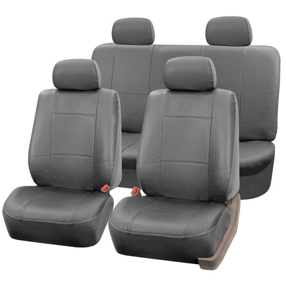 FH-PU005114 Exquisite Leather Car Seat Covers, Airbag Compatible and Rear Split Gray Color