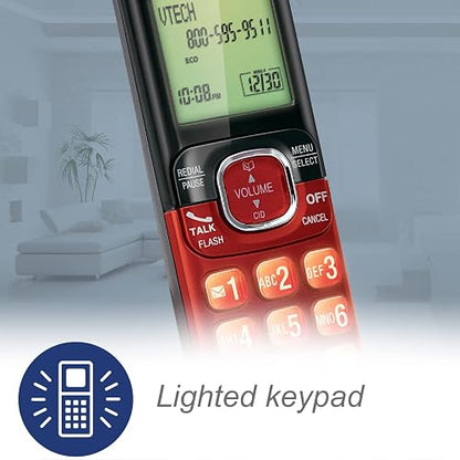 VTech CS6529-4B 4 Teléfonos inalámbrico DECT 6.0 con Sistema de Respuesta e identificador de Llamadas, Ampliable hasta 5 teléfonos, Montaje en Pared, Azul/Verde/Rojo/Plateado