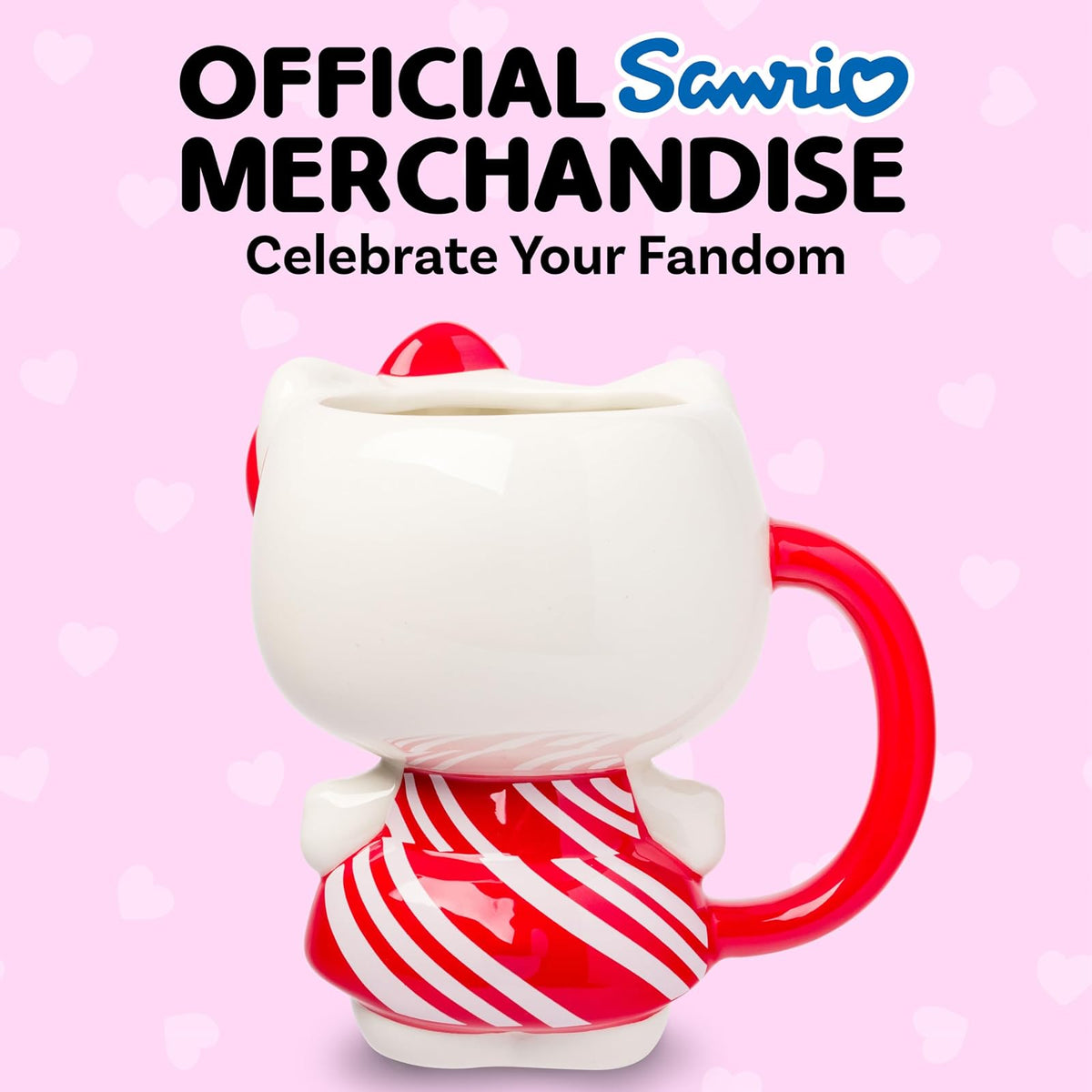 Silver Buffalo Sanrio Hello Kitty - Taza de cerámica esculpida en 3D, 20 onzas