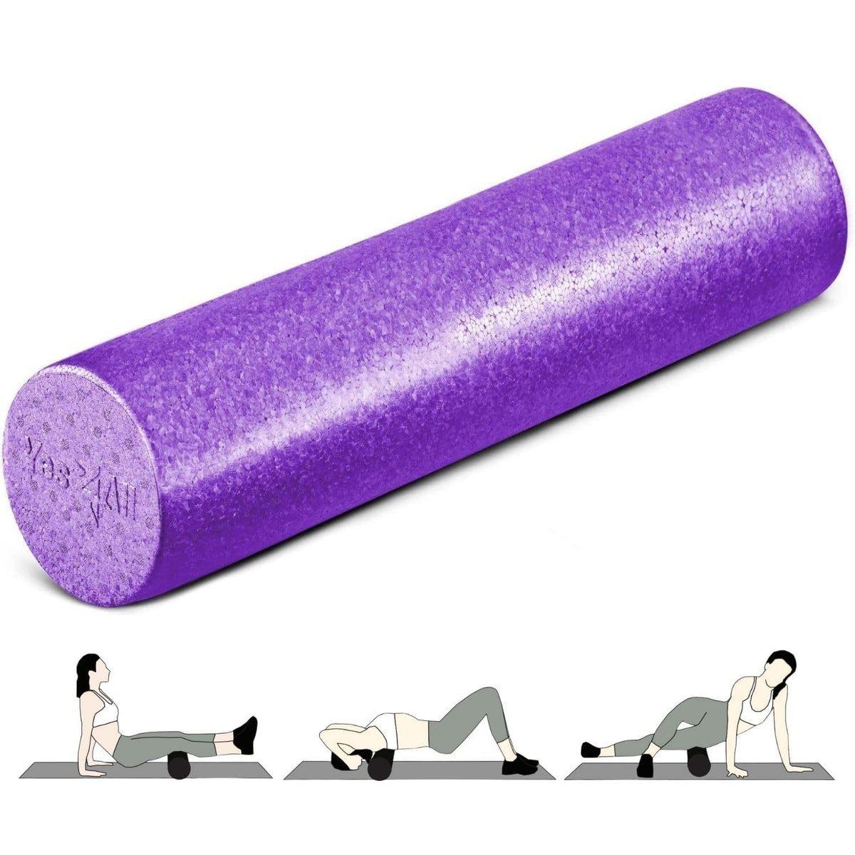 Yes4All Rodillo de Espuma EPP de Alta Densidad para Espalda - Morado - 24in