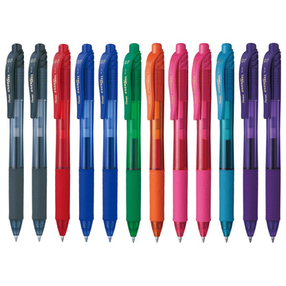 Bolígrafo Tinta Gel EnerGel-X Retráctil 0.7mm Tintas Varios Colores Docena Mixta BL107-M