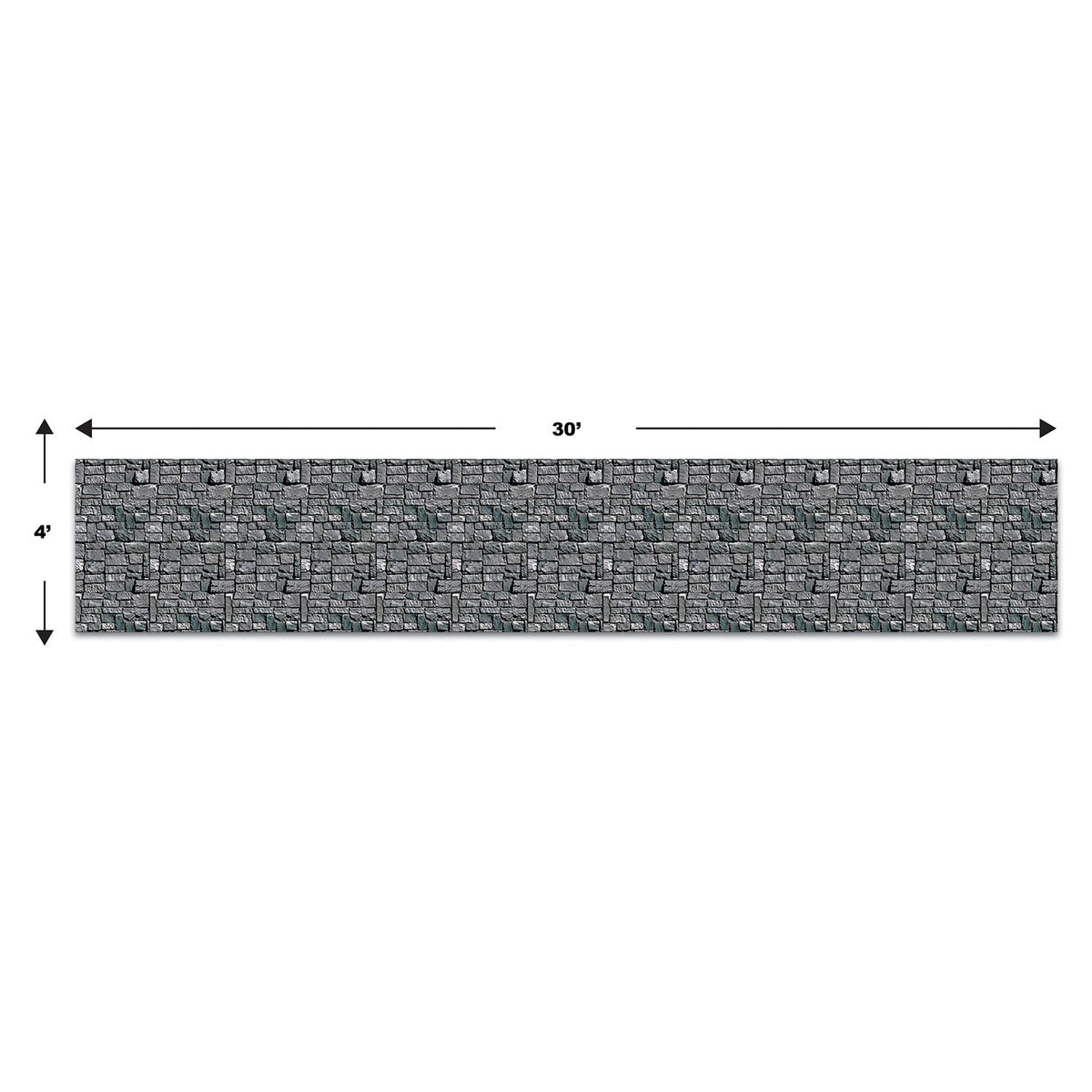 Beistle Telón de Fondo de Pared de Piedra, Paquete de 3 – Extragrande 4' x 30' Decoraciones de Pared Medieval de Plástico para Fiestas de Halloween, Eventos Temáticos de Castillo, Casas Embrujadas