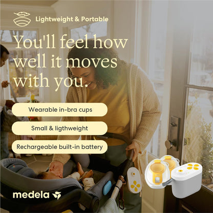 Medela Pump in Style Pro+ - Extractor de leche eléctrico manos libres | Extractor de leche doble portátil, copas de la colección InBra, comodidad anatómica, sin BPA, recargable, portátil, ligero