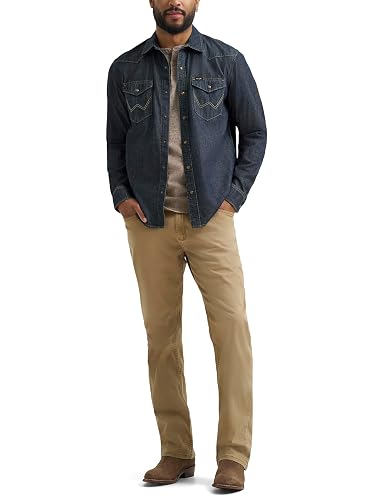 Wrangler Camisa icónica de Mezclilla de Ajuste Regular Camisa Abotonada para Hombre